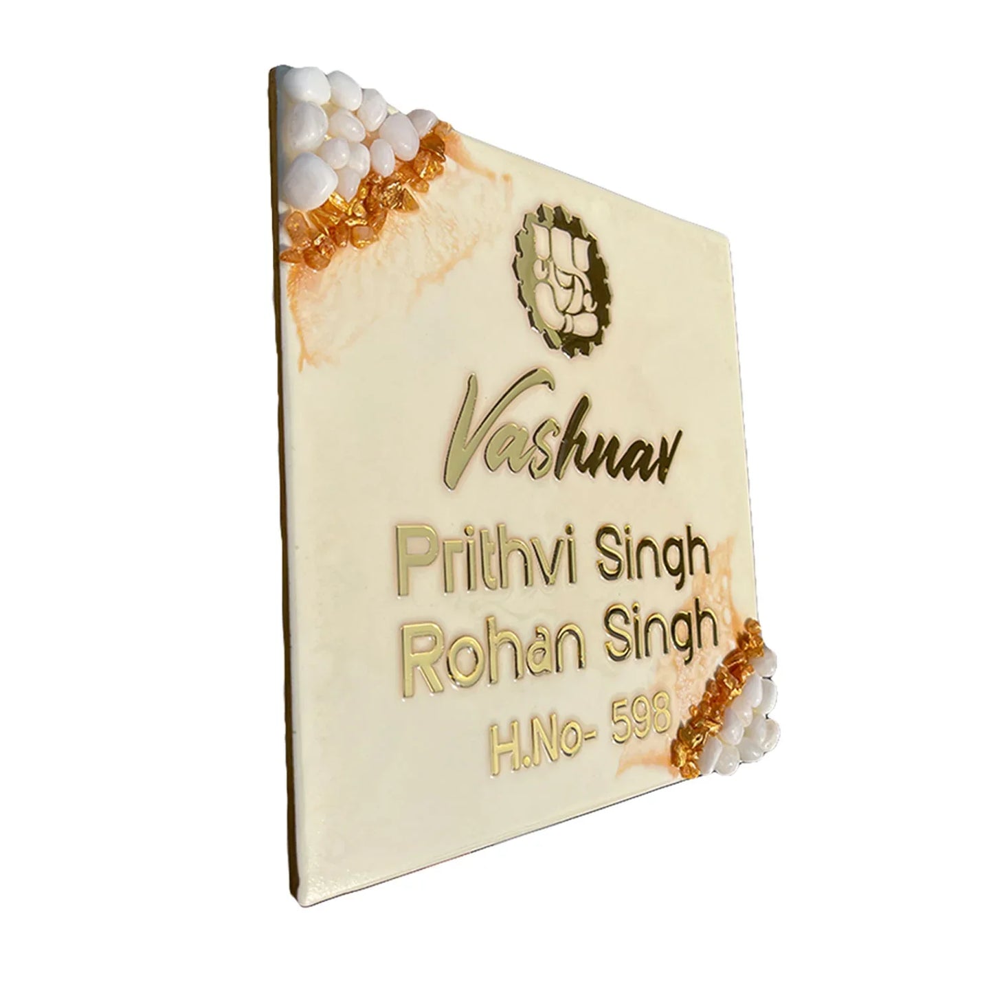 Vashnav - Off-white Resin Nameplate