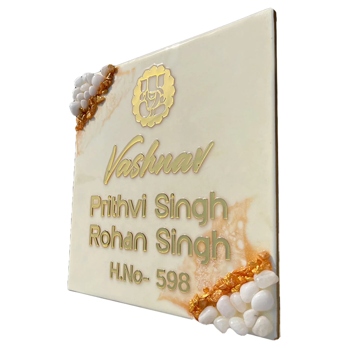 Vashnav - Off-white Resin Nameplate