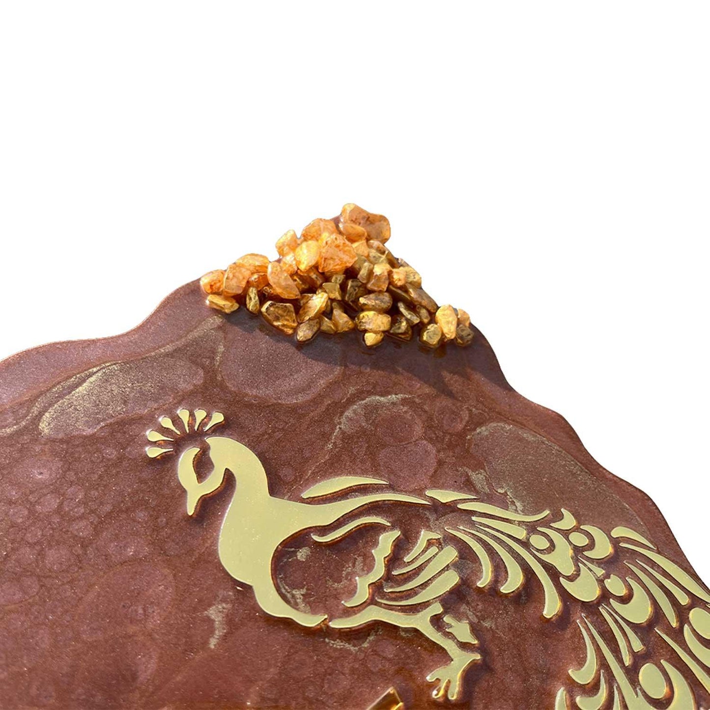 Divine Aura - Ganesha-themed Metallic Brown Resin Nameplate