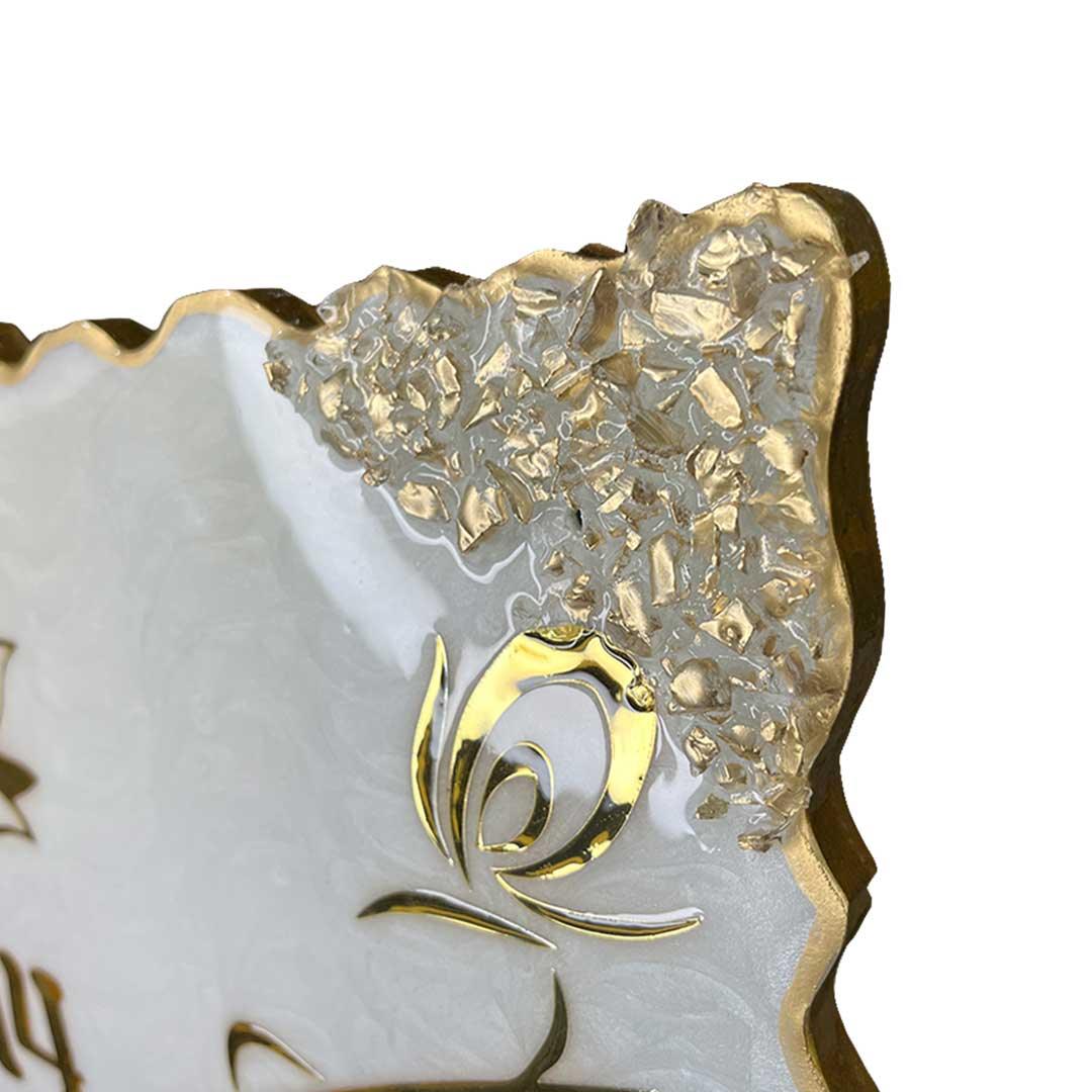 Krishnaganesh - Pearl White Swirl Design Resin Nameplate