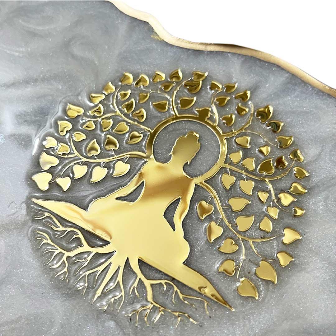 Salgotra's - Pearl White Swirl Design Resin Nameplate