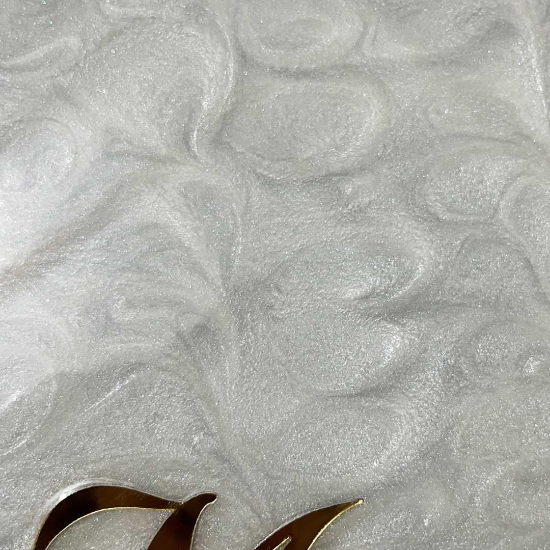 Salgotra's - Pearl White Swirl Design Resin Nameplate