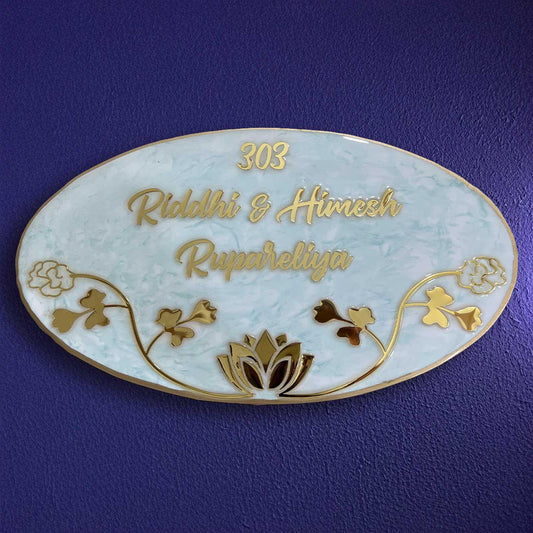 Lotus Bloom - Pastel Floral Resin Nameplate