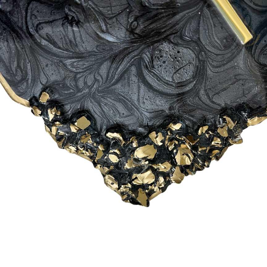 Reza - Pearl Black Swirl Design Resin Nameplate