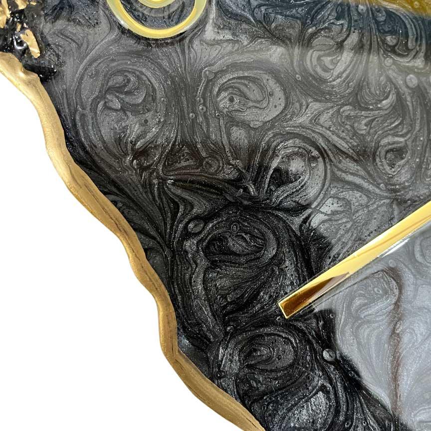 Reza - Pearl Black Swirl Design Resin Nameplate