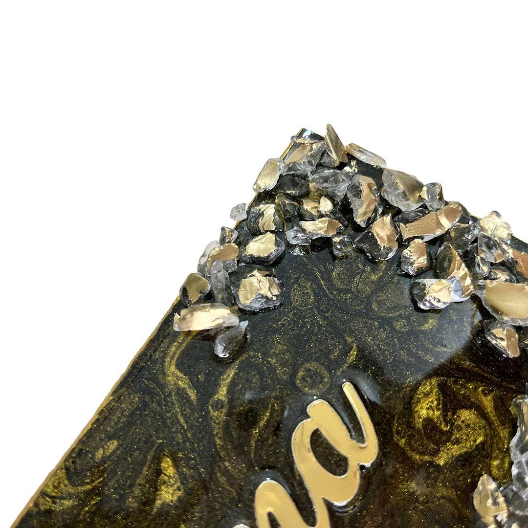 Anupama - Metallic Golden and Black Resin Nameplate