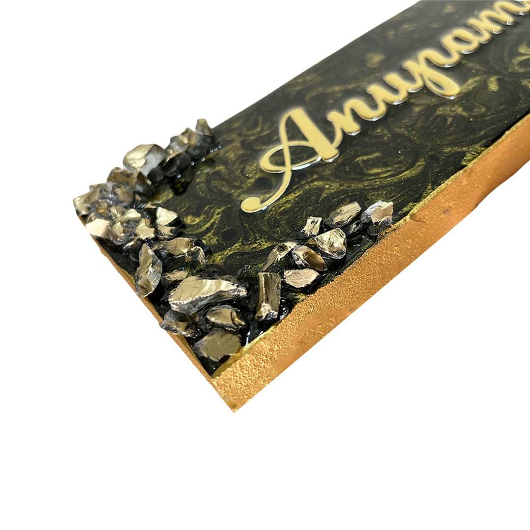 Anupama - Metallic Golden and Black Resin Nameplate