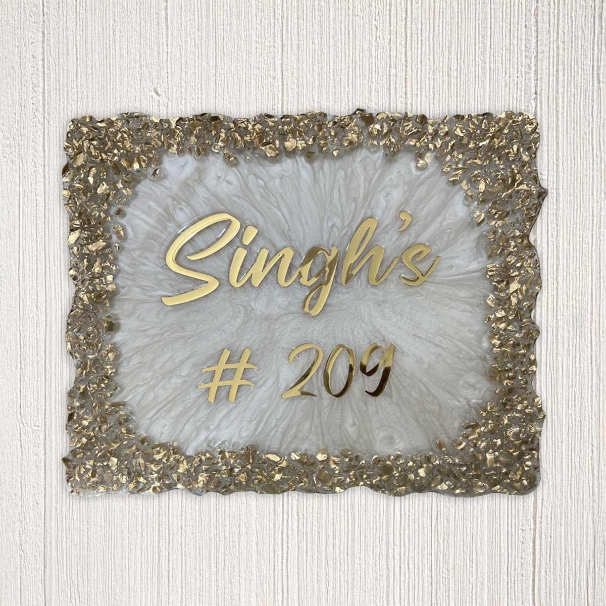 Singh's - Pearl Texture Resin Nameplate