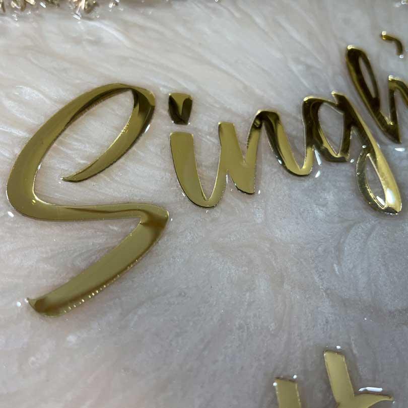Singh's - Pearl Texture Resin Nameplate