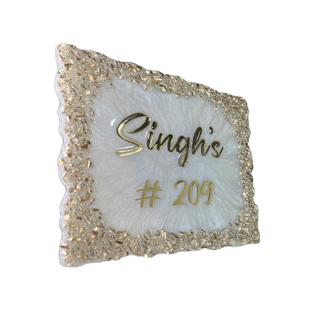 Singh's - Pearl Texture Resin Nameplate