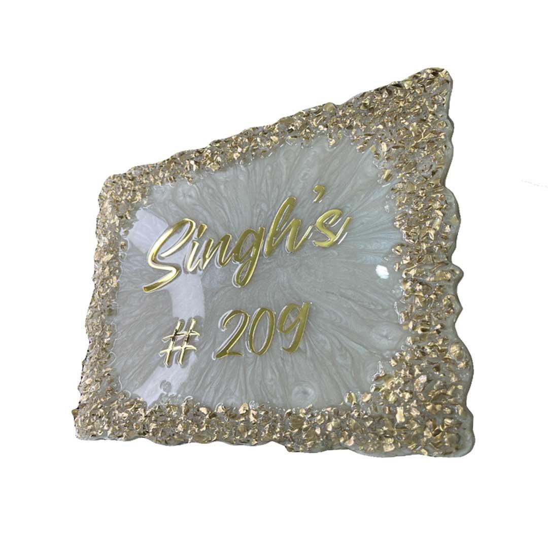 Singh's - Pearl Texture Resin Nameplate