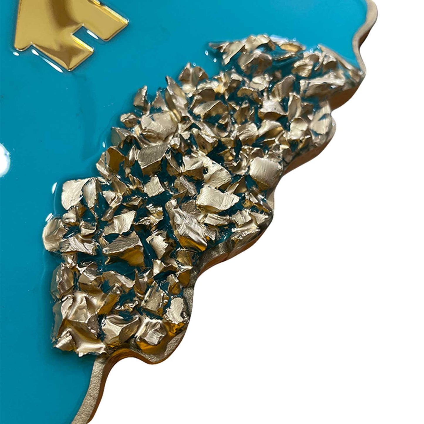 Pacific Blue Oval Zigzag Shape Resin Nameplate