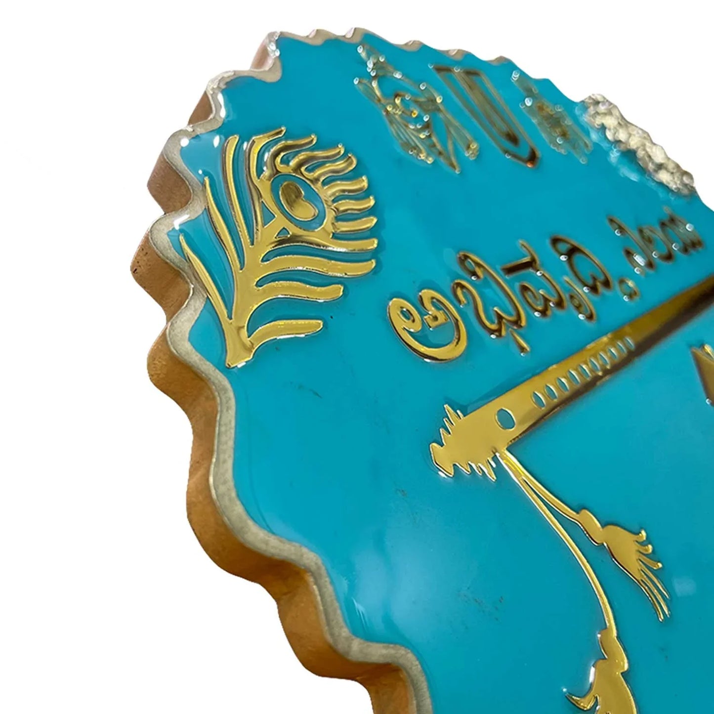 Pacific Blue Oval Zigzag Shape Resin Nameplate