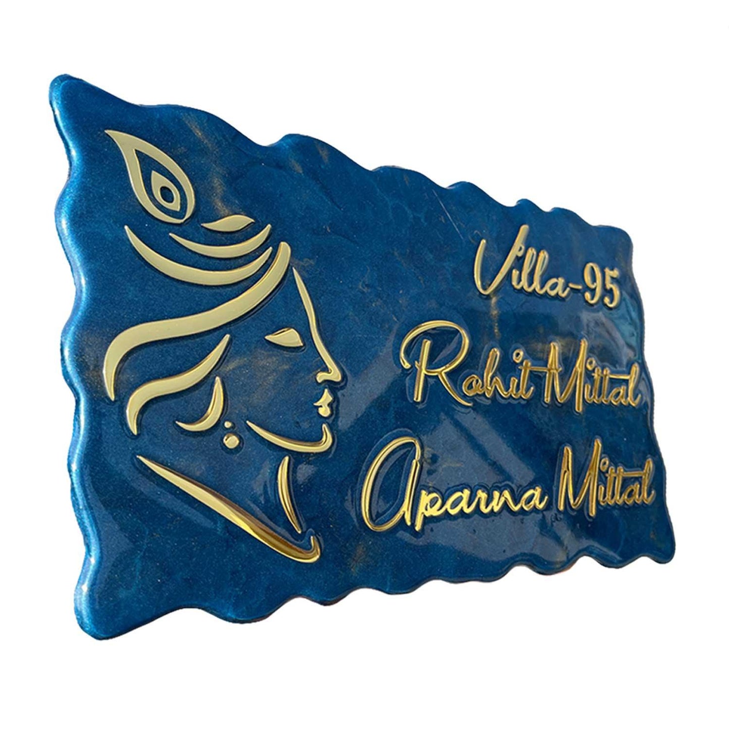 Shree Krishna - Metallic Blue Resin Nameplate