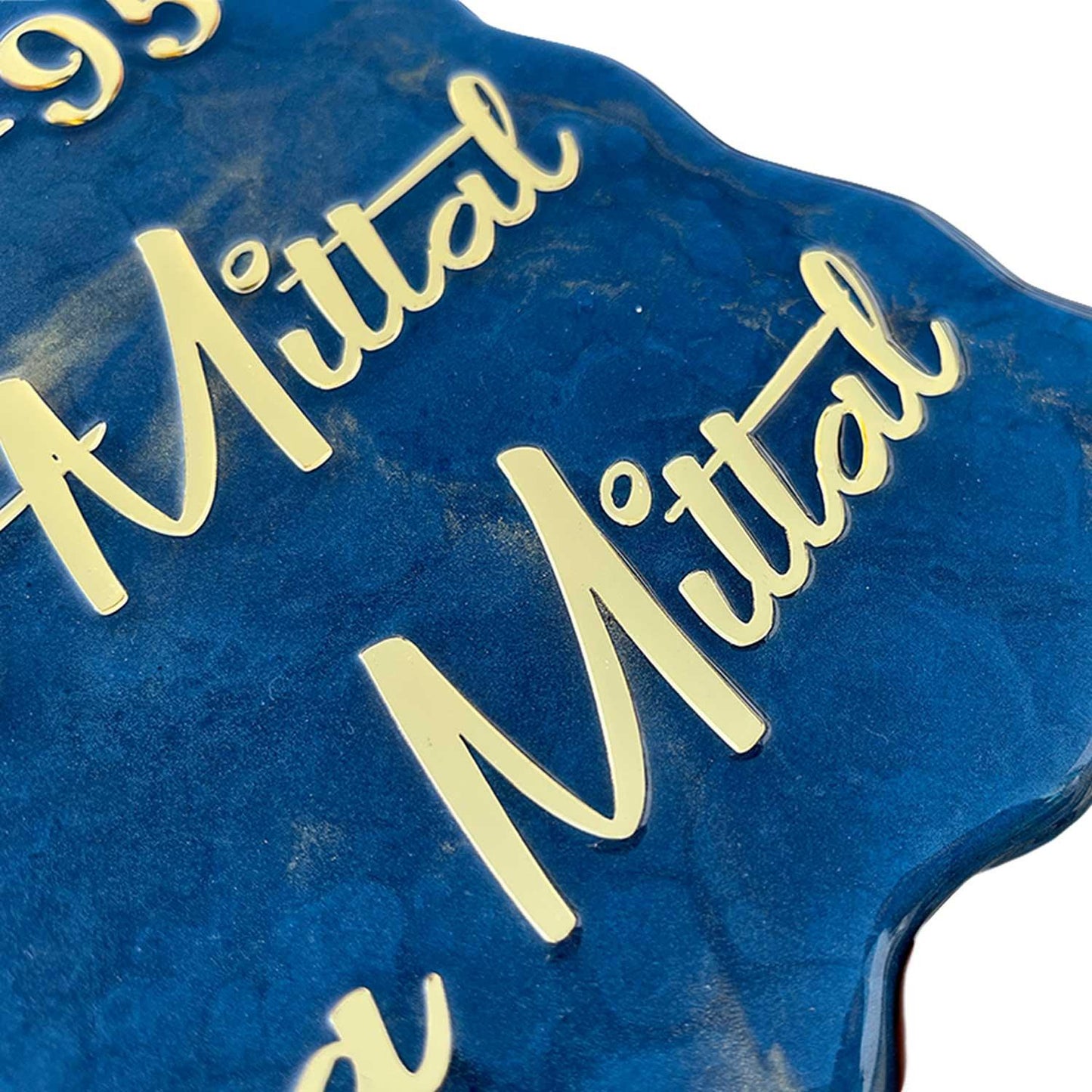 Shree Krishna - Metallic Blue Resin Nameplate