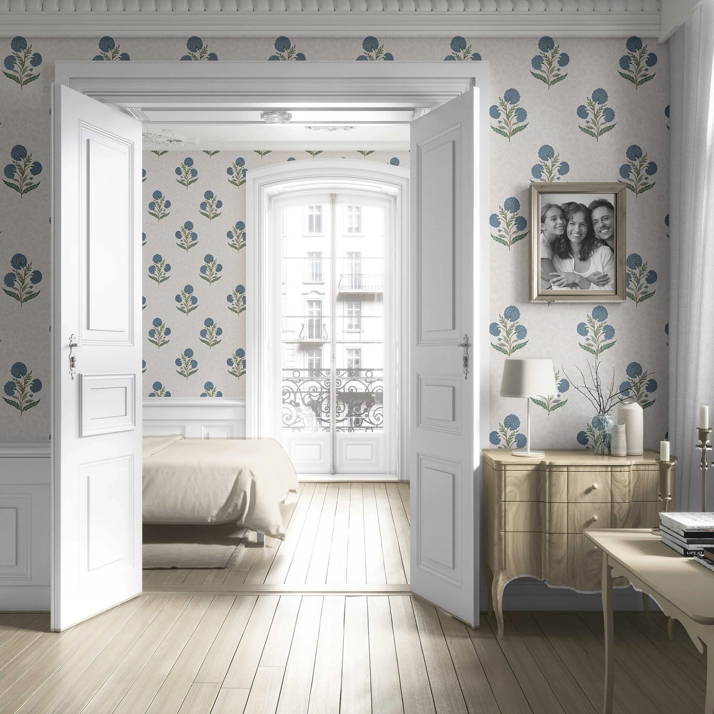 Chandni Bagh Wallpaper - Indigo Twilight
