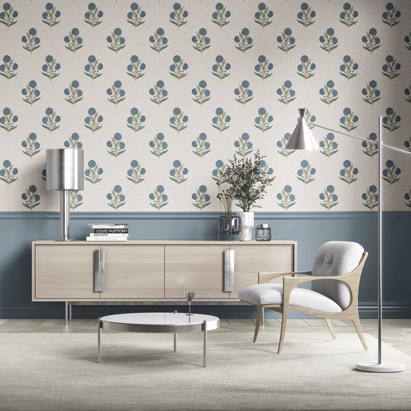 Chandni Bagh Wallpaper - Indigo Twilight