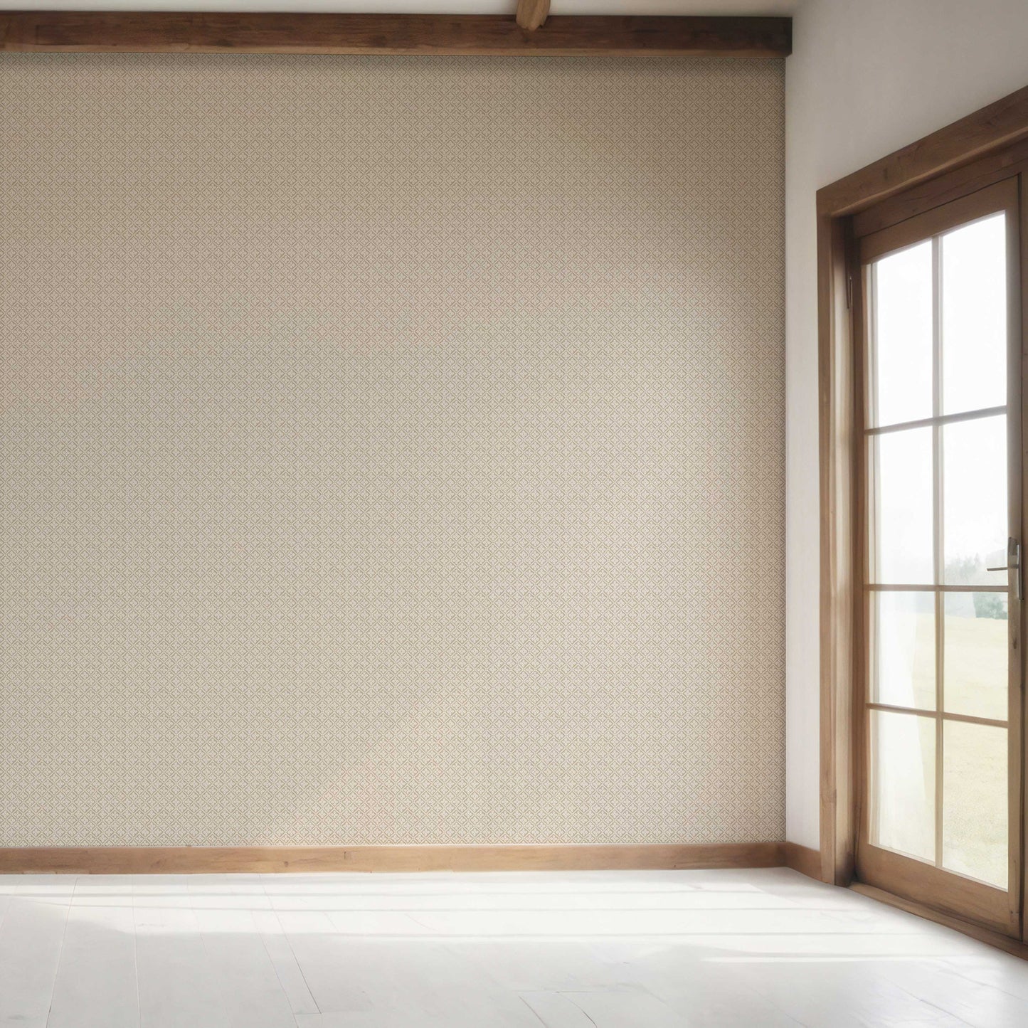 Jharokha Lattice Wallpaper - Warm Beige