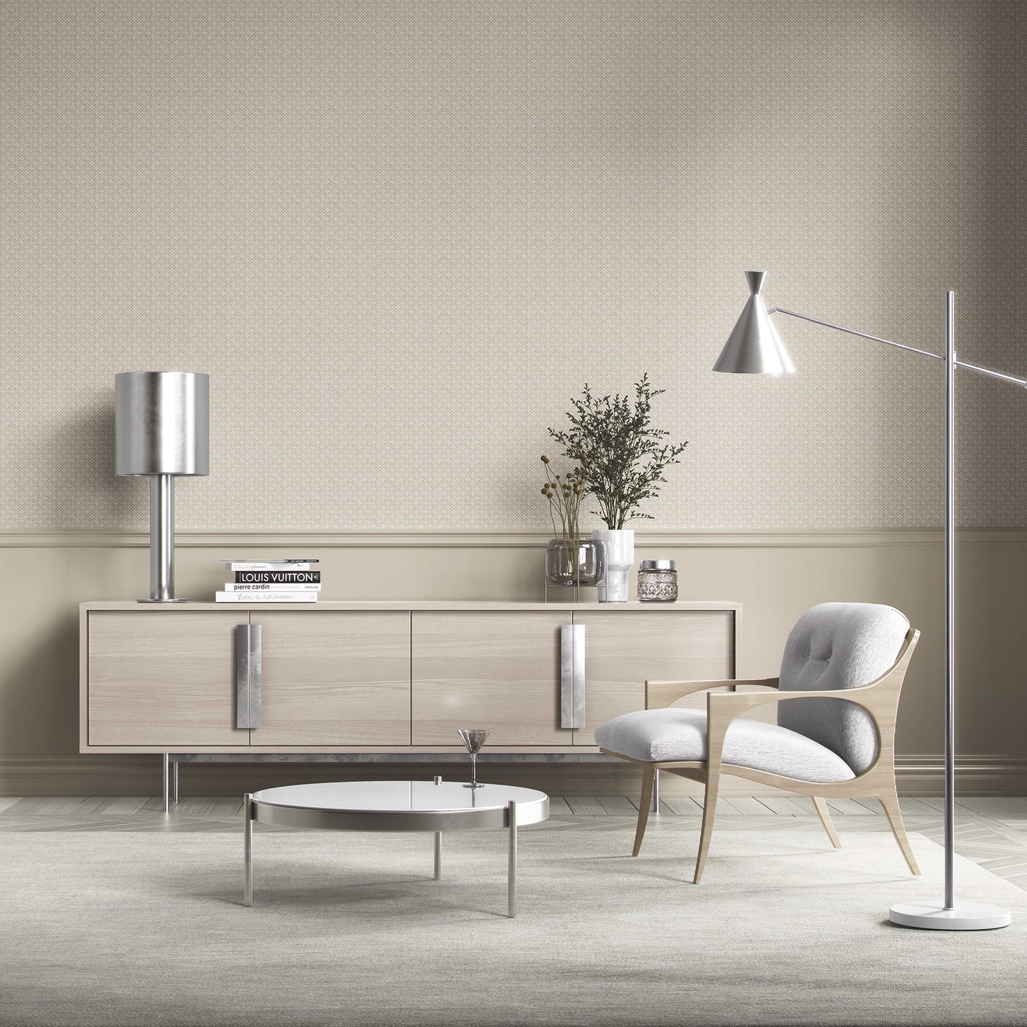 Jharokha Lattice Wallpaper - Soft Ivory