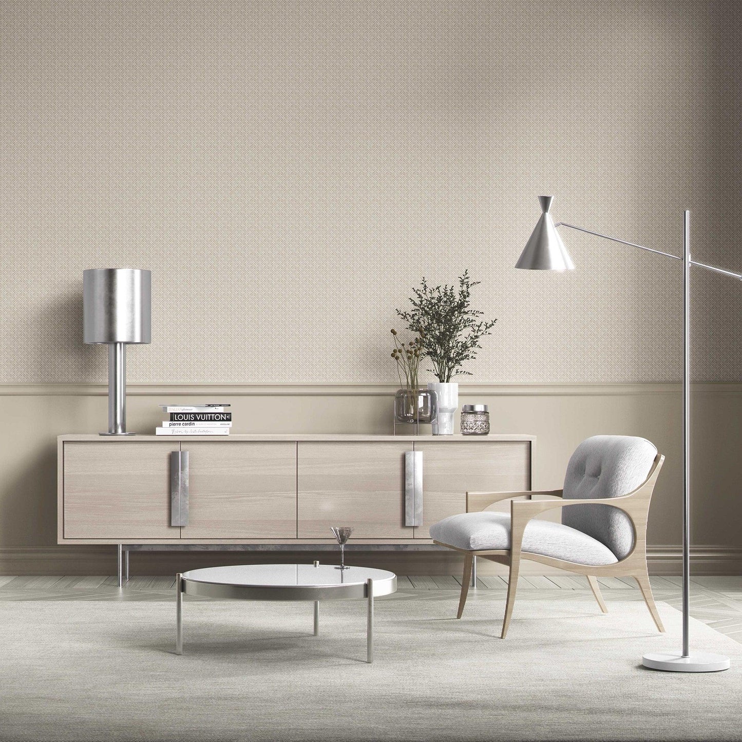 Jharokha Lattice Wallpaper - Soft Ivory