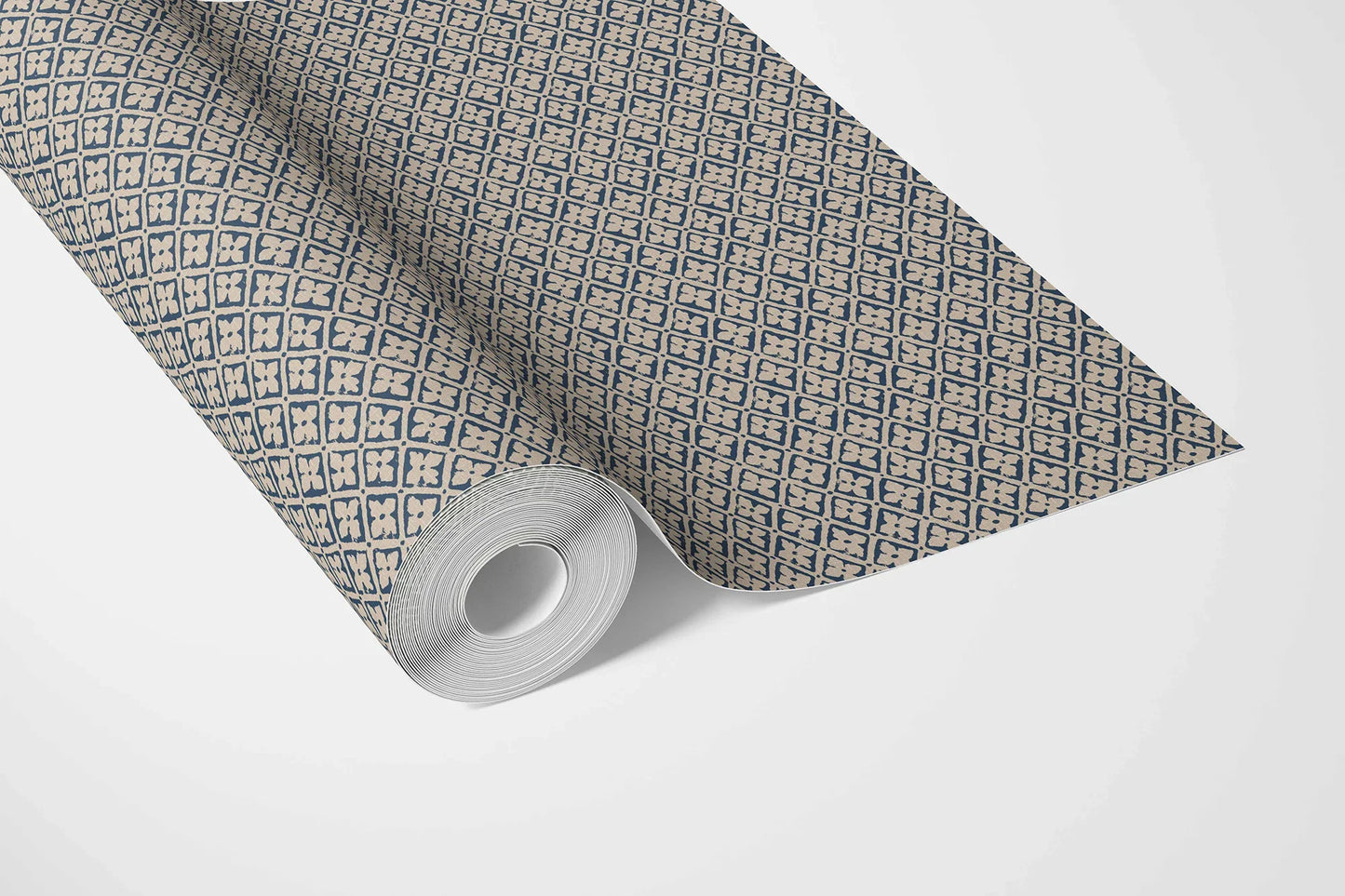 Jharokha Lattice Wallpaper - Indigo Stone
