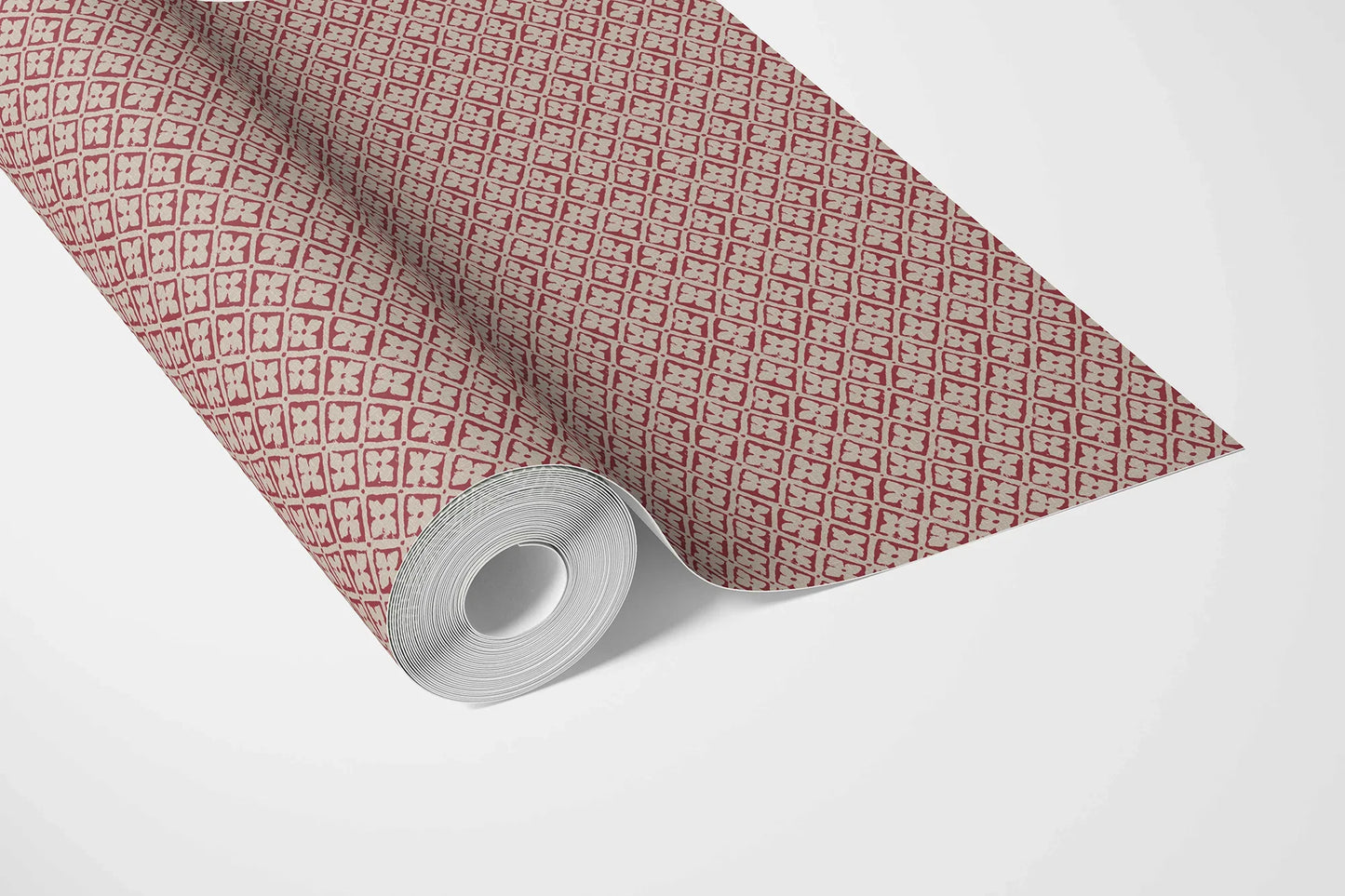 Jharokha Lattice Wallpaper - Maroon Spice