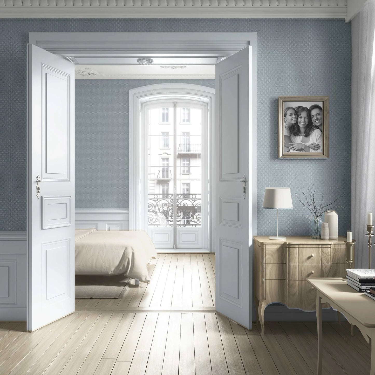 Sundar Mahal Wallpaper - Misty Slate