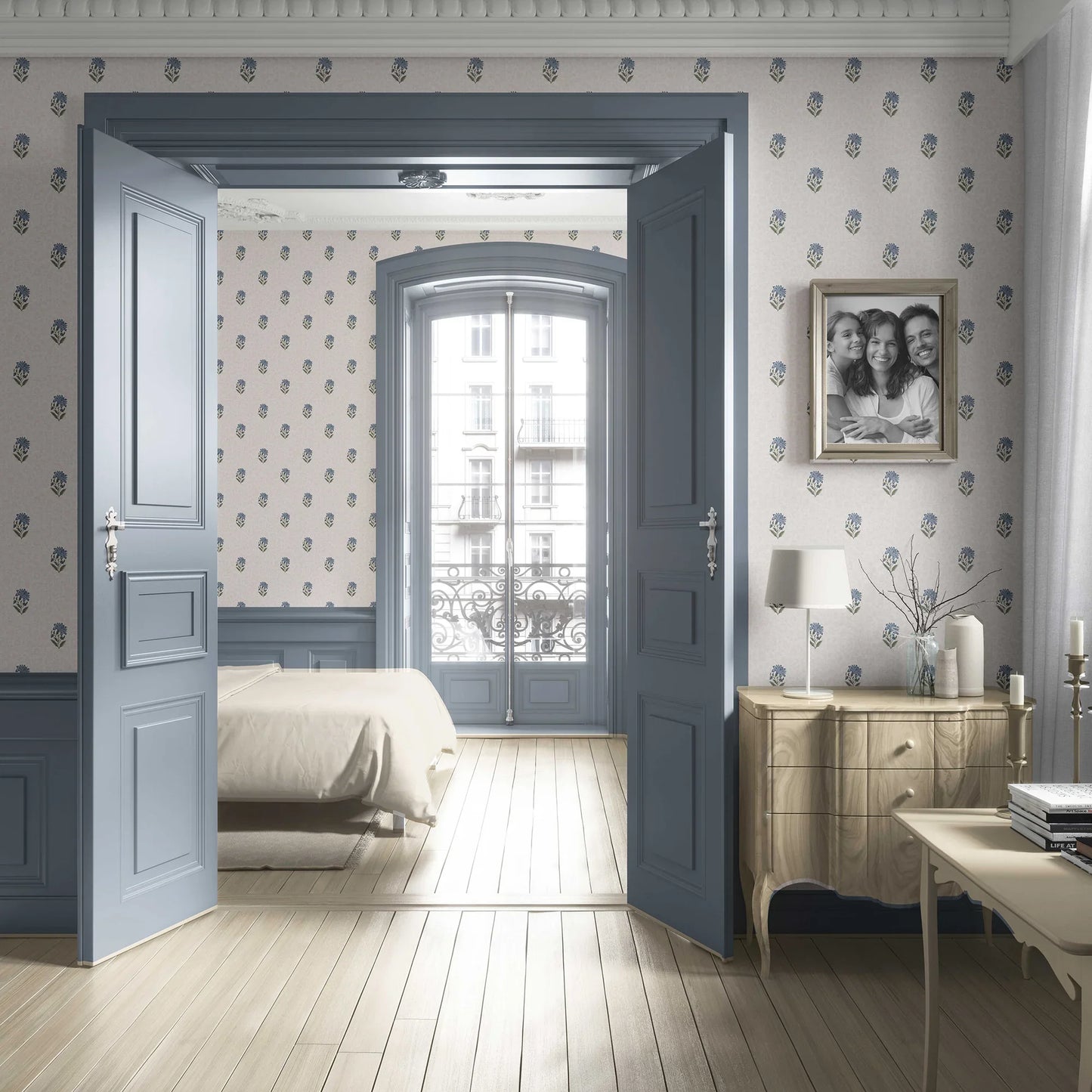 Shahmina Wallpaper - Indigo Bloom