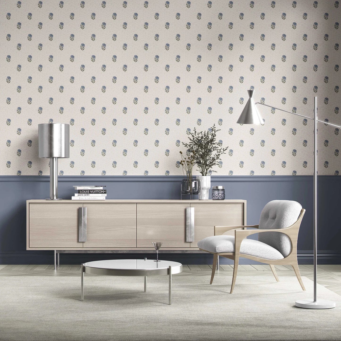 Shahmina Wallpaper - Indigo Bloom