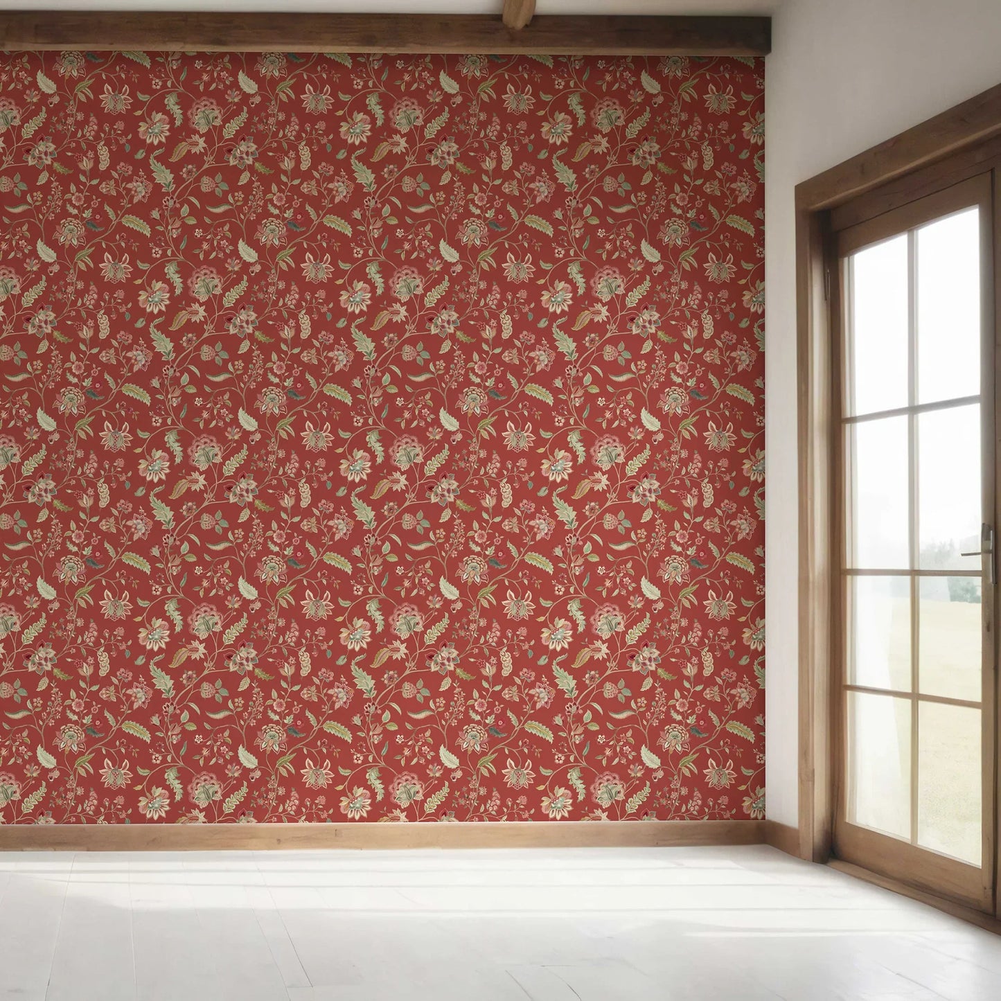 Amerbagh Wallpaper - Vermillion Charm