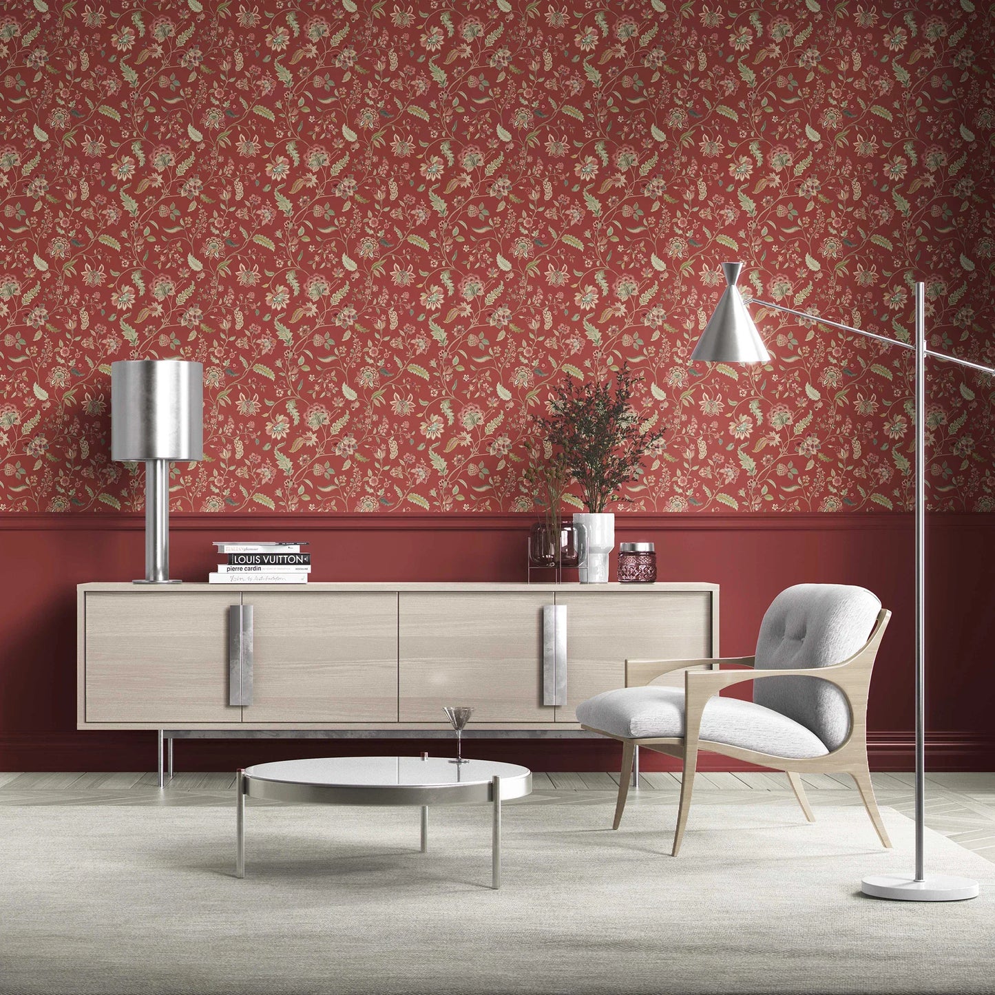 Amerbagh Wallpaper - Vermillion Charm