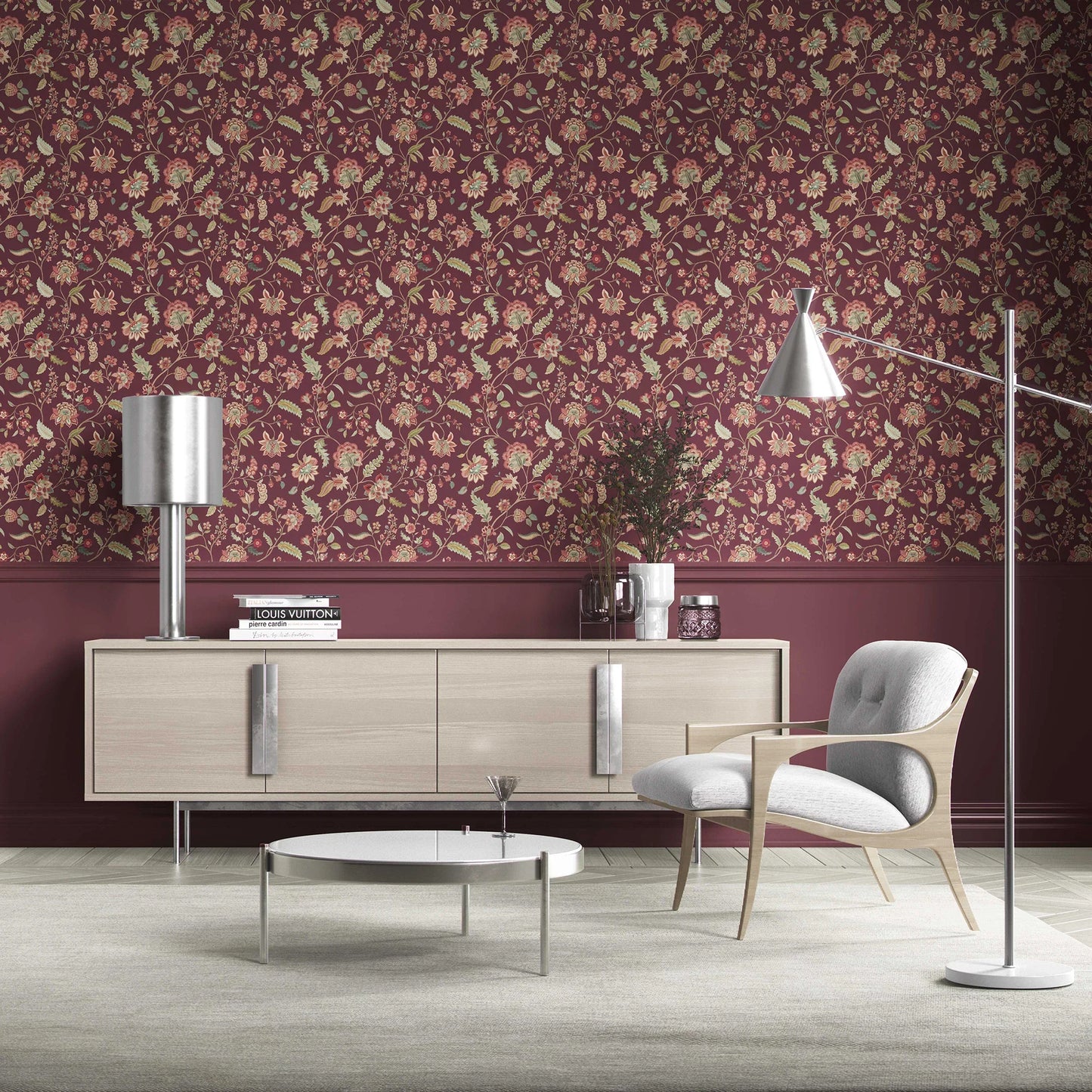 Amerbagh Wallpaper - Maroon Majesty