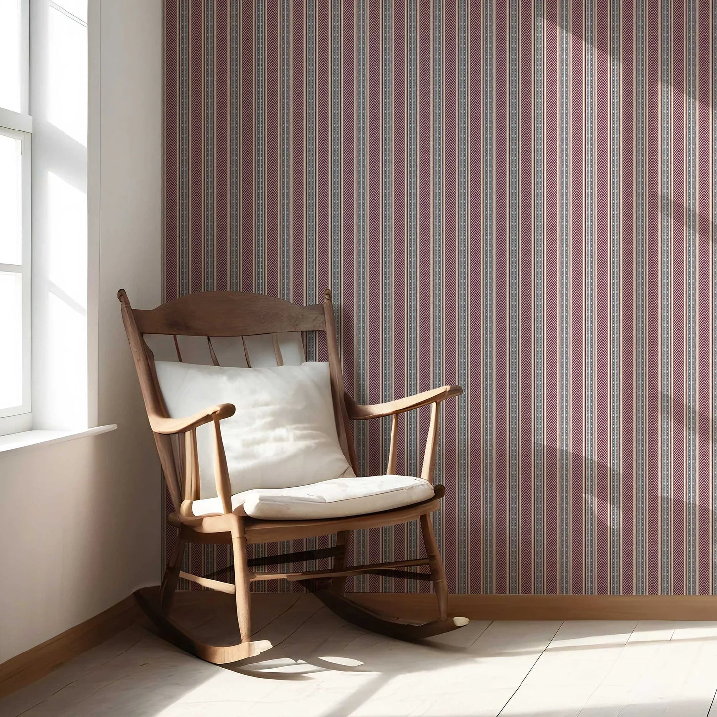 Mehrun Lines Wallpaper - Regal Maroon