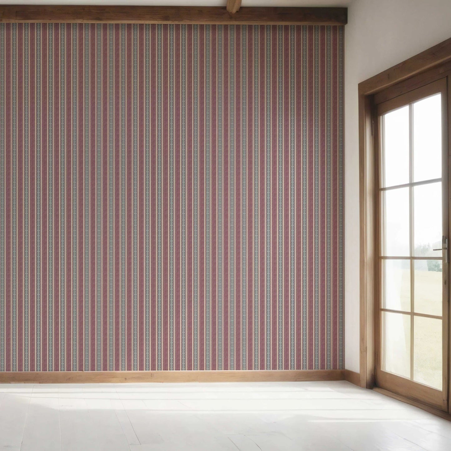 Mehrun Lines Wallpaper - Regal Maroon