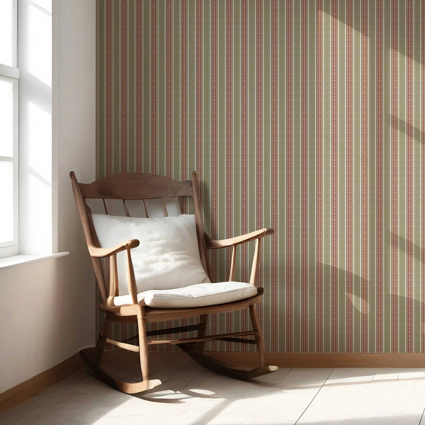 Mehrun Lines Wallpaper - Olive Garnet