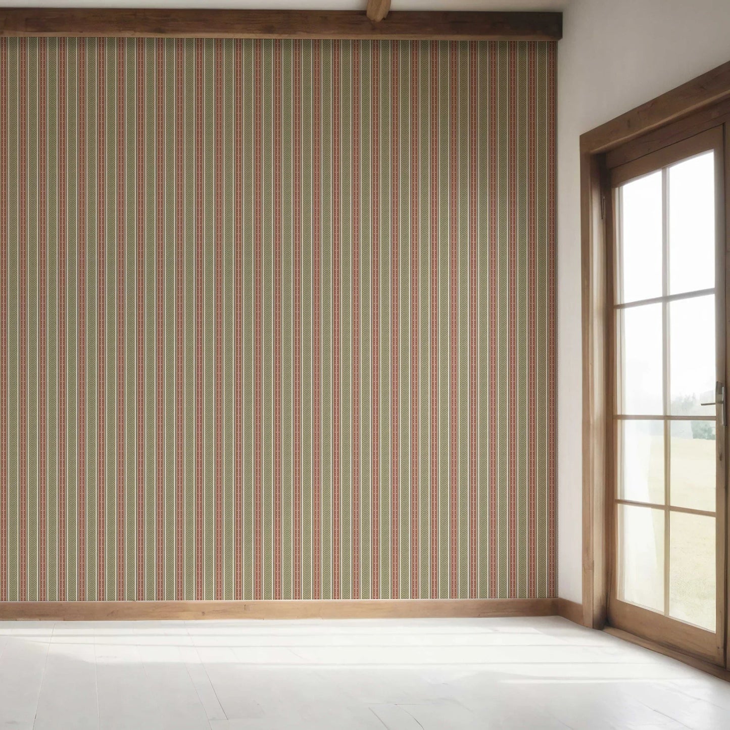Mehrun Lines Wallpaper - Olive Garnet