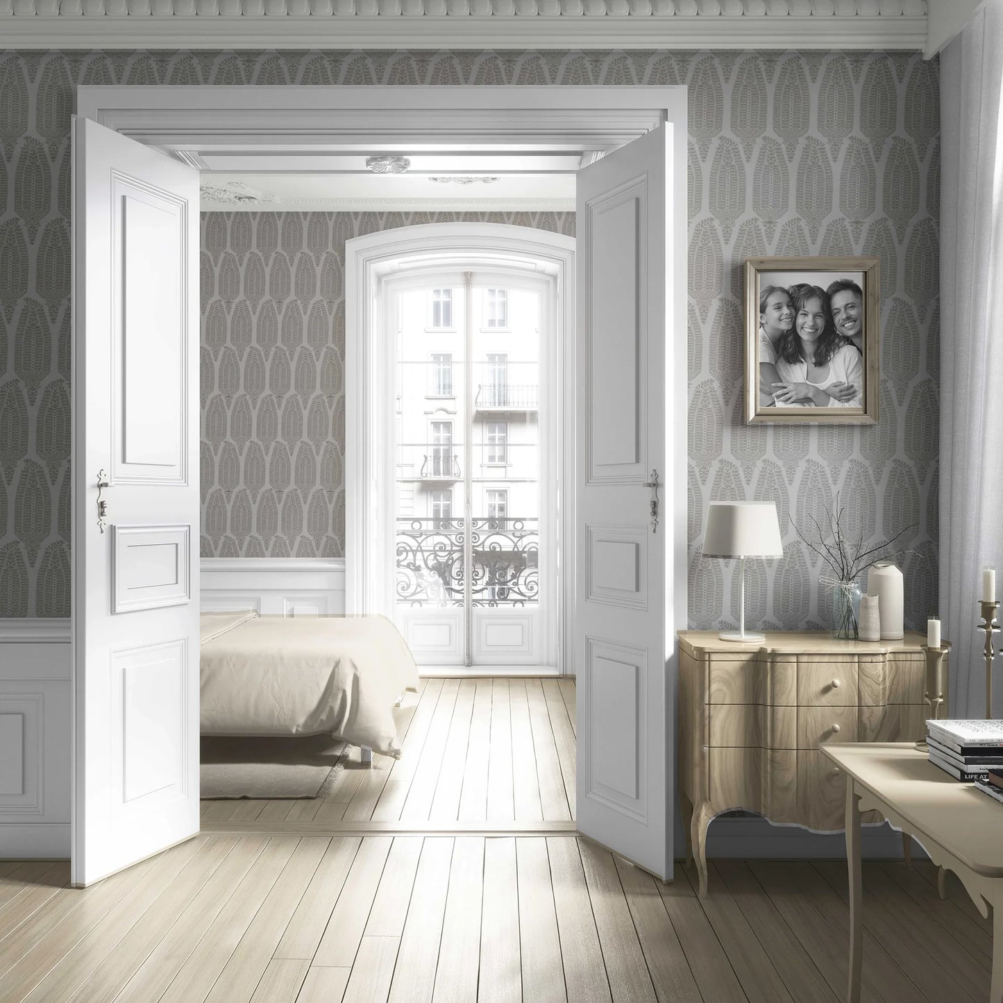 Hawa Mahal Wallpaper - Silver Mist
