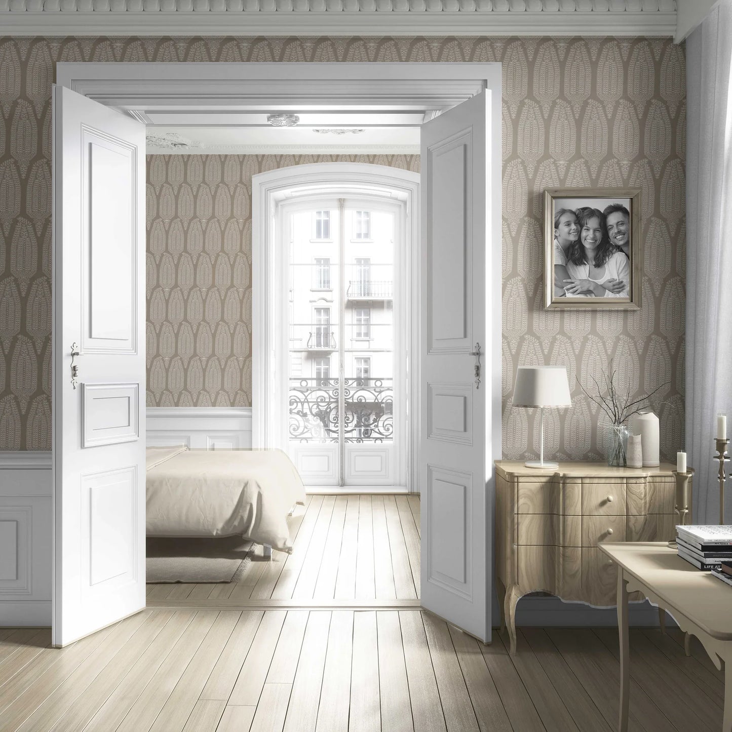 Hawa Mahal Wallpaper - Taupe Elegance