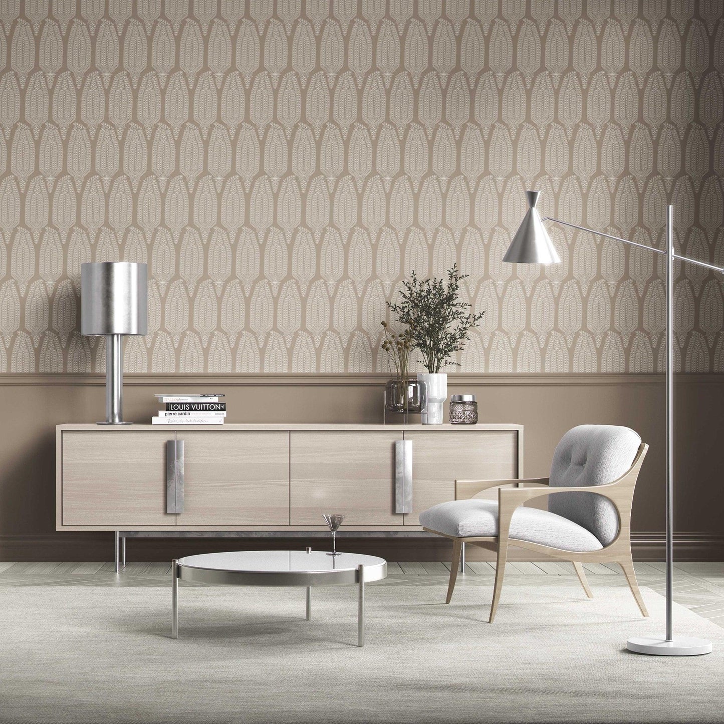 Hawa Mahal Wallpaper - Taupe Elegance