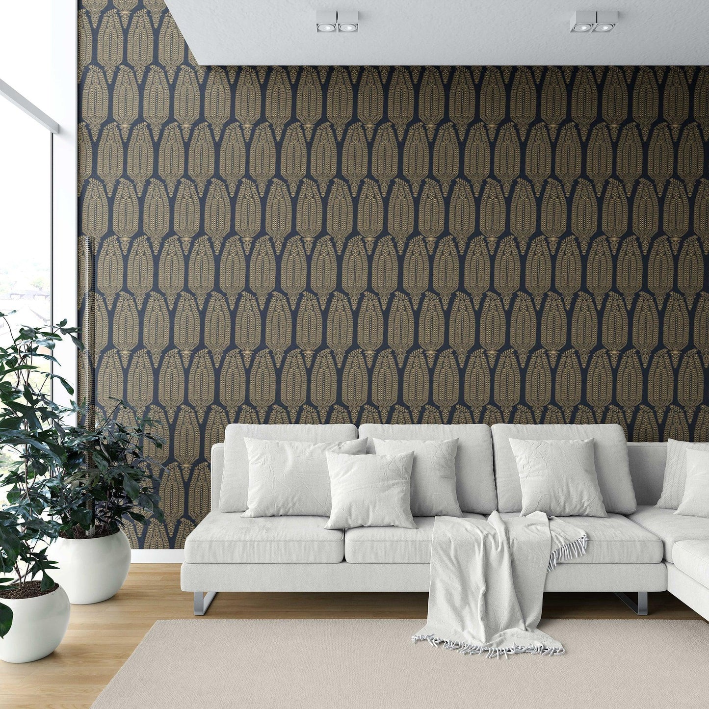Hawa Mahal Wallpaper - Midnight Gold