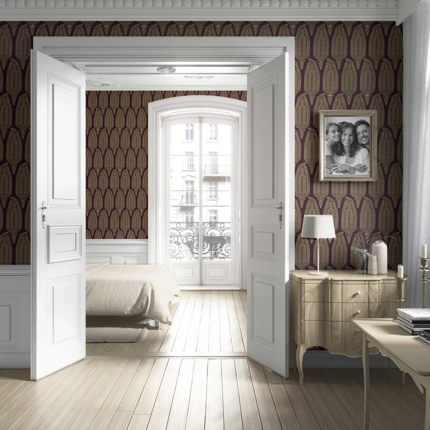 Hawa Mahal Wallpaper - Maroon Majesty