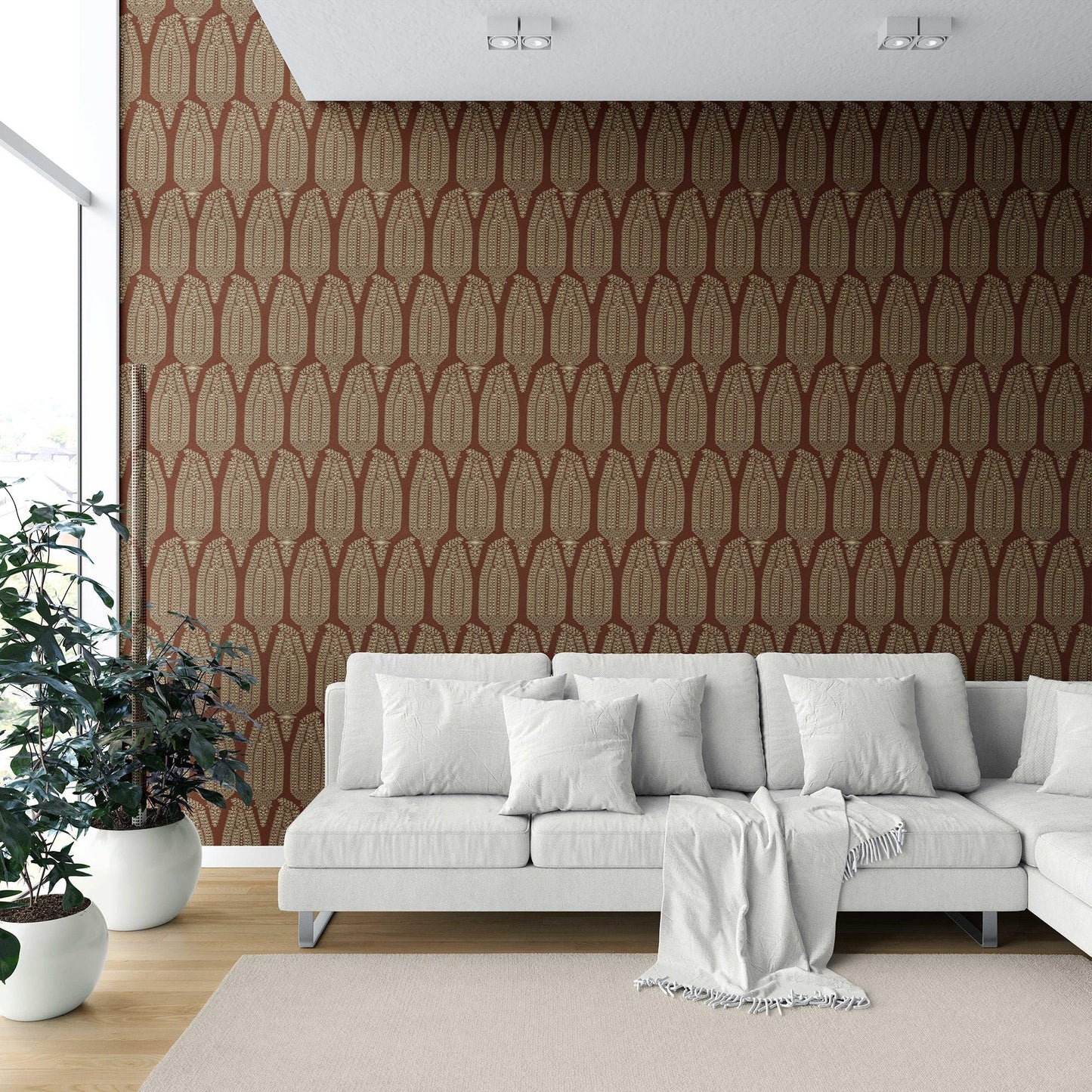 Hawa Mahal Wallpaper - Rust Elegance
