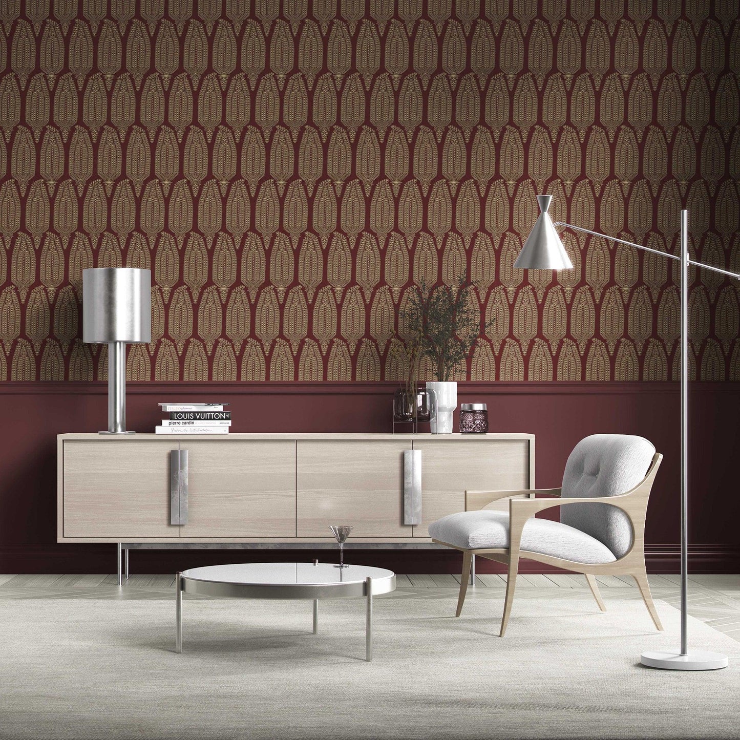 Hawa Mahal Wallpaper - Crimson Opulence