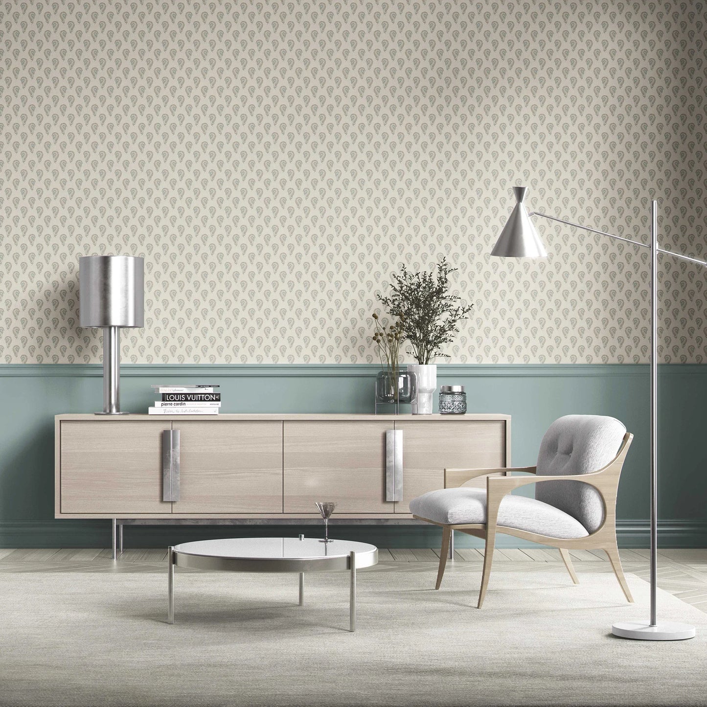 Ambika Wallpaper - Blue Mist