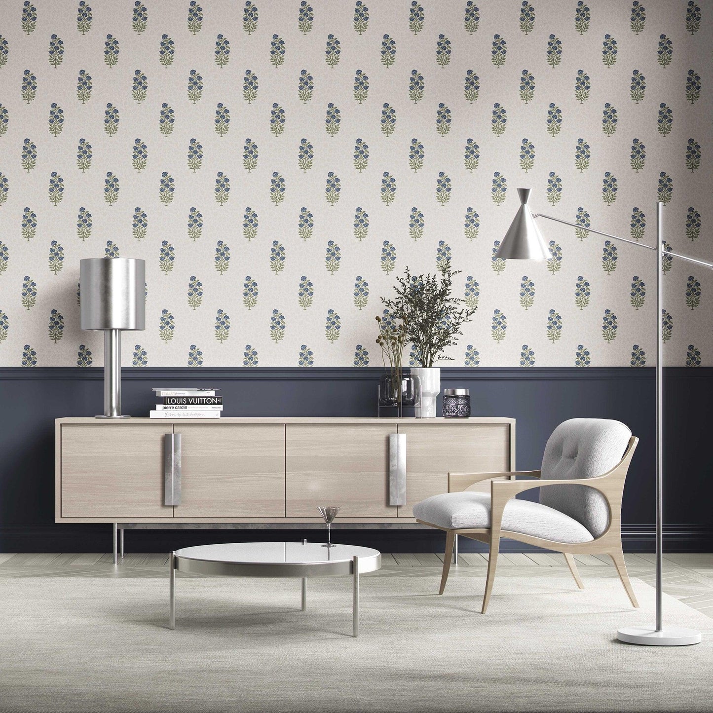 Gulbahar Wallpaper - Indigo Bloom