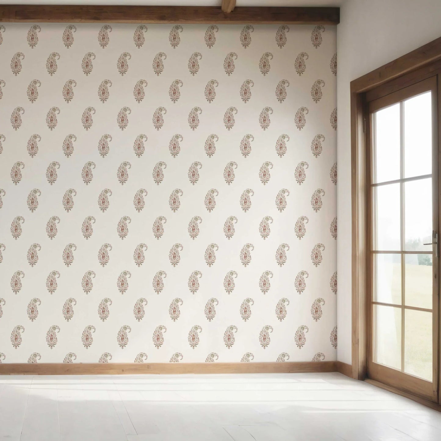 Paisley Court Wallpaper - Antique Rouge
