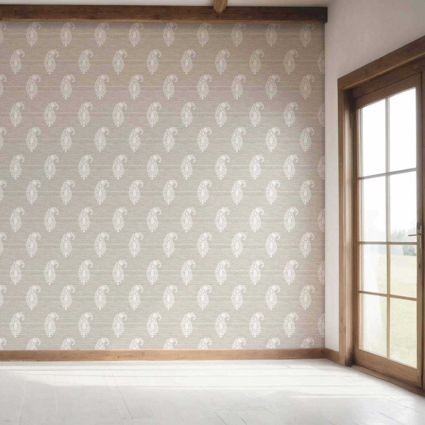 Paisley Court Wallpaper - Linen Etching