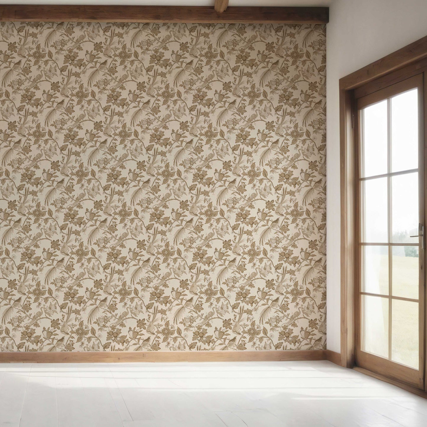 Gulshan-e-Mor Wallpaper - Sepia Grace