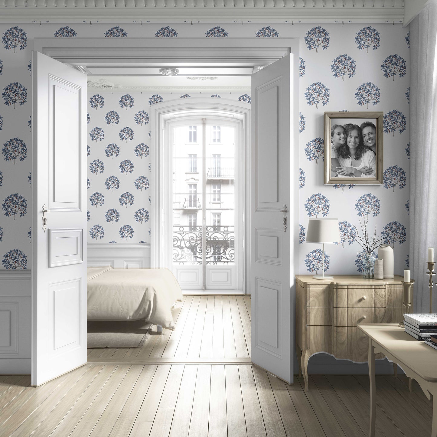 Anarbagh Wallpaper - Indigo Orchard