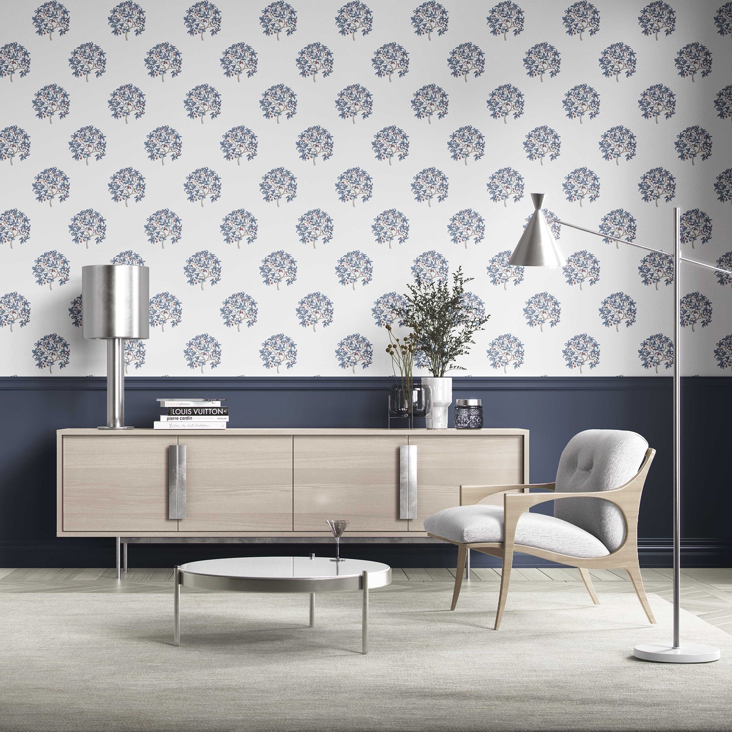 Anarbagh Wallpaper - Indigo Orchard